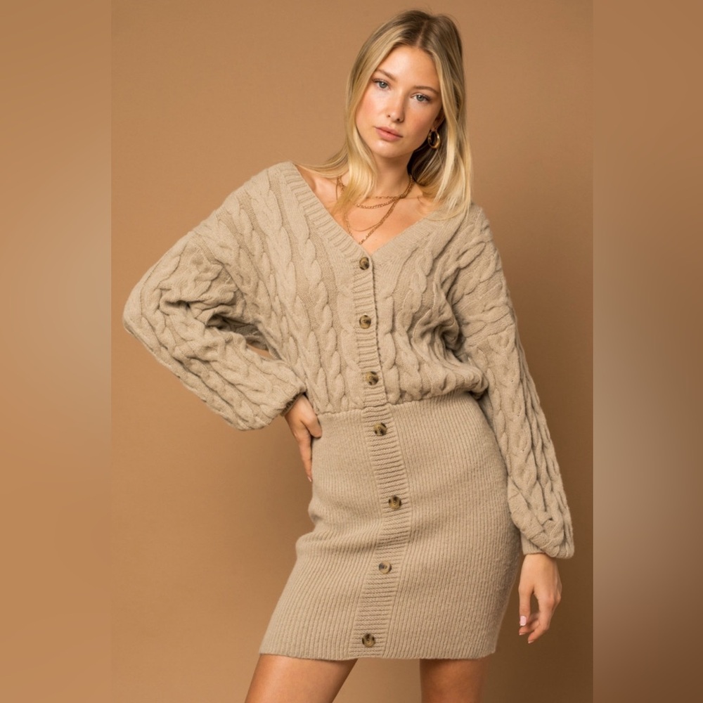 Cable Knit Sweater Dress